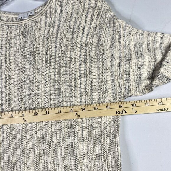 J. Jill Sweater Tunic Texture‎ Knit Fray Hem Stretch Button Casual Cotton - Picture 10 of 12
